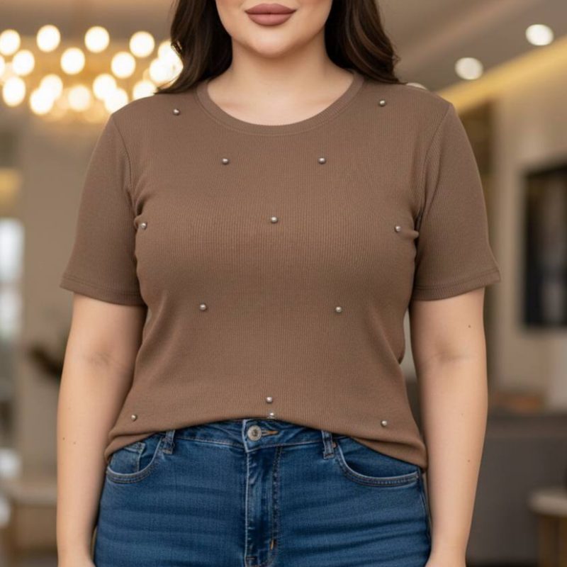 تیشرت بیسیک مرواریدی (پک 5 عددی)