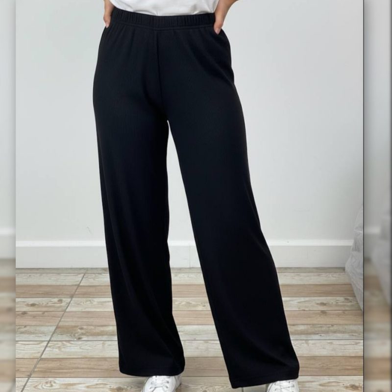 شلوار کمر کش راستا قواره دار (پک 6 عددی)