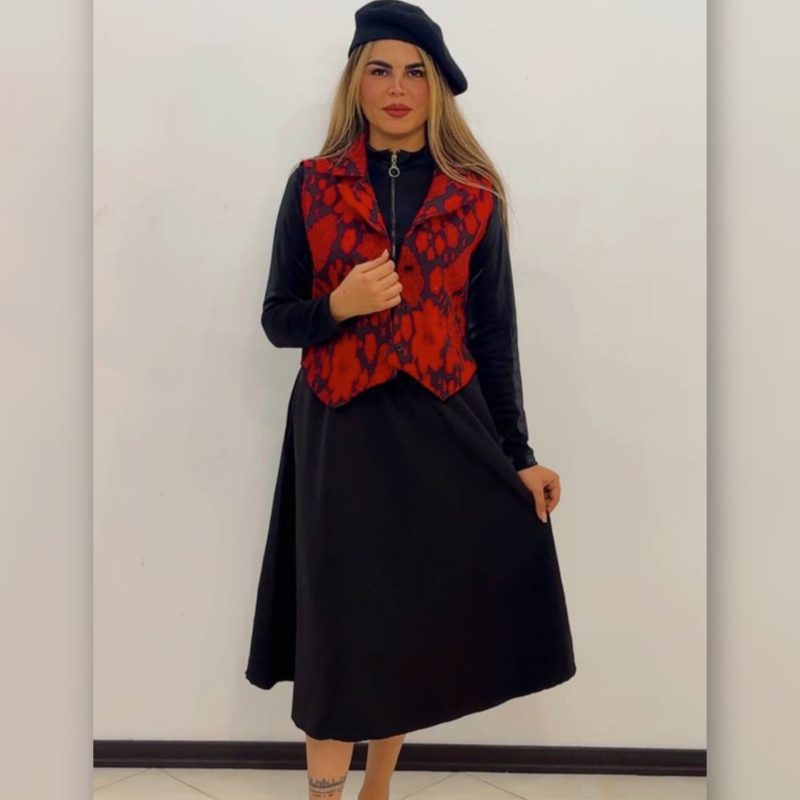 ️جلیقه و دامن همتا️ (پک 2 عددی)