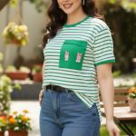 ️تیشرت راه راه کبریتی تک جیب️ (پک 6 عددی)