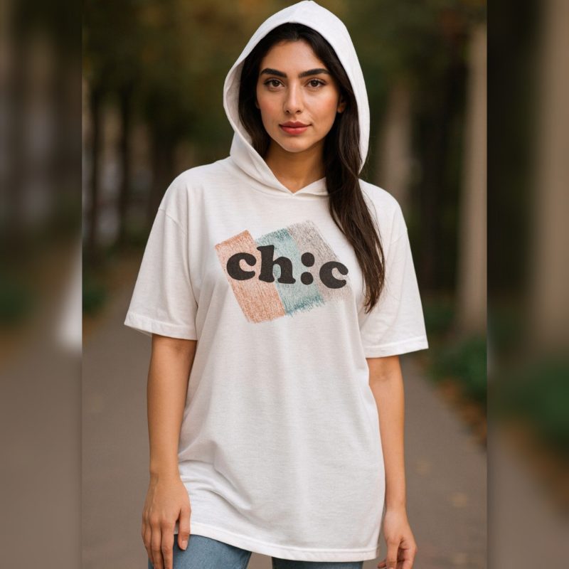 ️تیشرت باکسی کلاه دار chic عمده (پک 6 عددی)