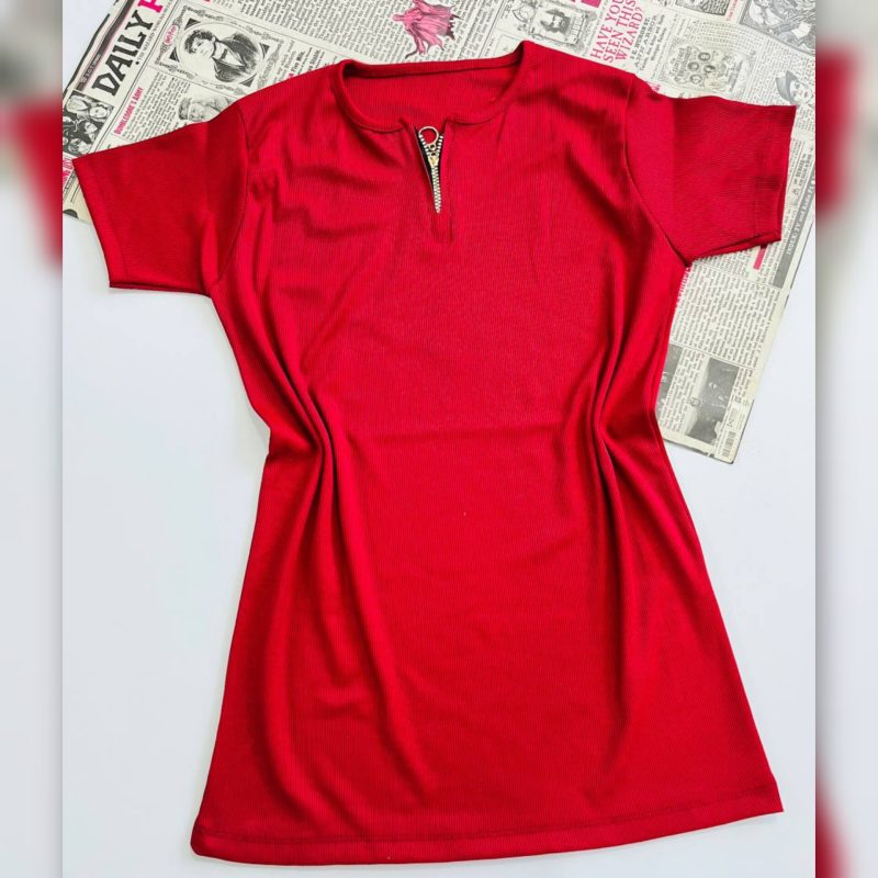 ️تیشرت نیم آستین نیم زیپ (پک 6 عددی)