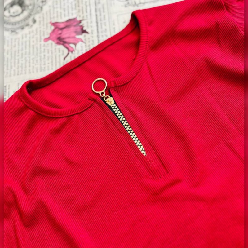 ️تیشرت نیم آستین نیم زیپ (پک 6 عددی)