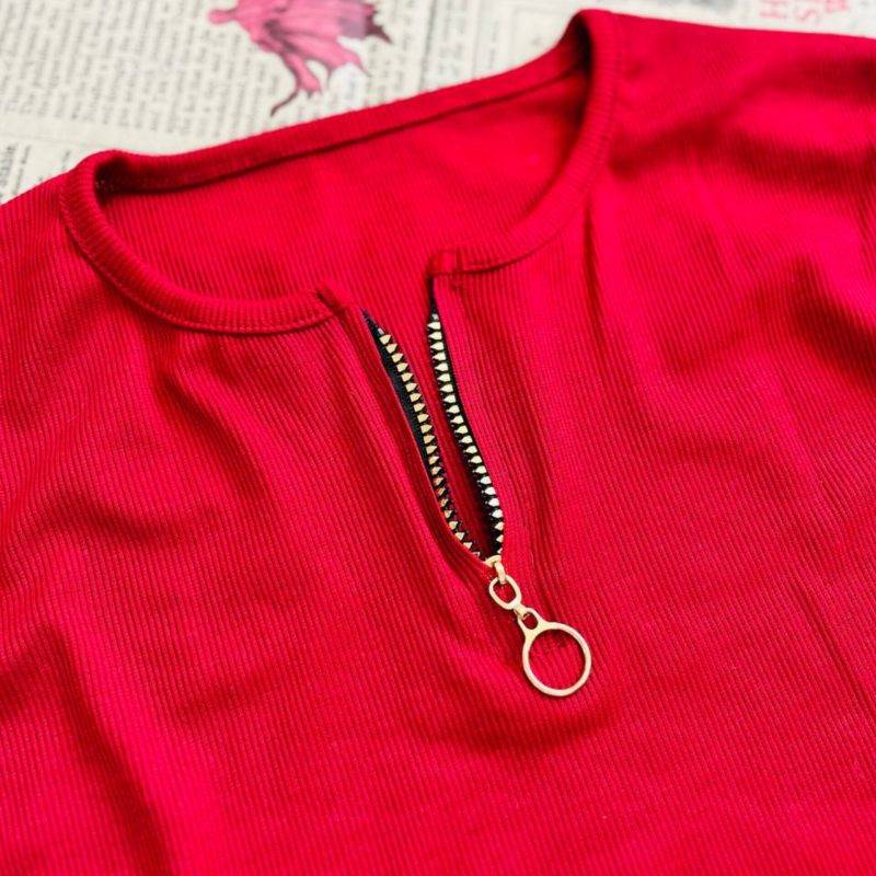 ️تیشرت نیم آستین نیم زیپ (پک 6 عددی)