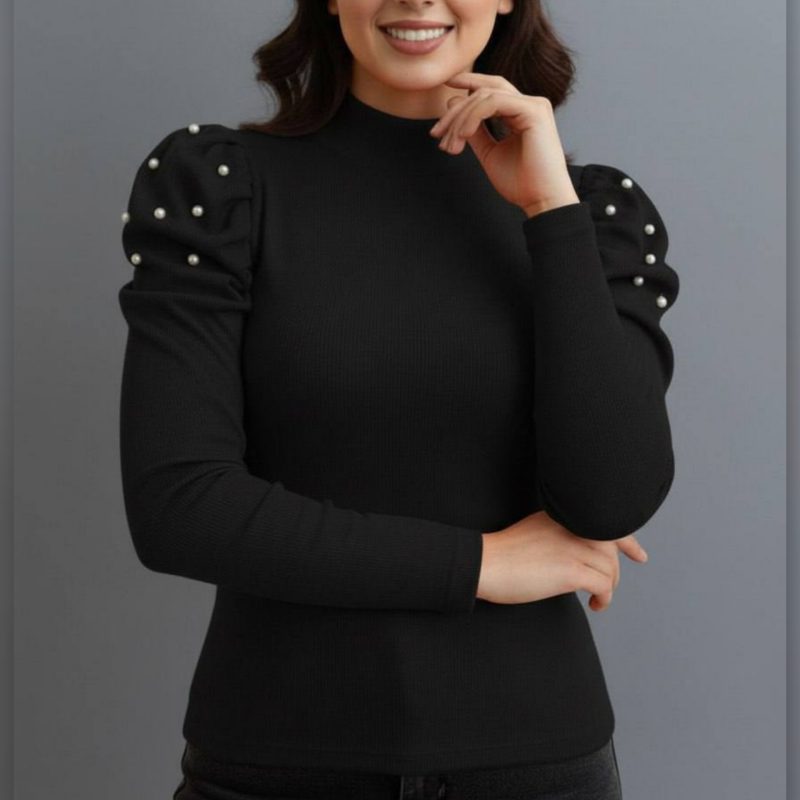 بلوز سرشانه چین مرواریدی (پک 6 عددی)