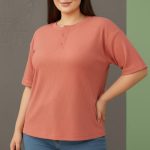 ️تیشرت جلو ۳دکمه قواره بزرگ (پک 6 عددی)