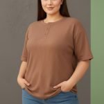 ️تیشرت جلو ۳دکمه قواره بزرگ (پک 6 عددی)