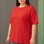 ️تیشرت جلو ۳دکمه قواره بزرگ (پک 6 عددی)