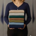 ️بلوز استین دار یقه ۳ دکمه ( پک 4 عددی)