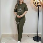 ️ست کراپ و شلوار چاپ ایفل (پک 6 عددی)