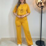 ️ست کراپ و شلوار چاپ ایفل (پک 6 عددی)