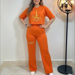 ️ست کراپ و شلوار چاپ ایفل (پک 6 عددی)