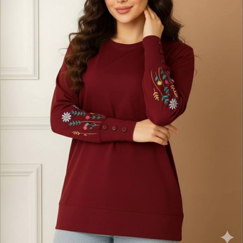 ️بلوز آستین بلند استین گل (پک 7 عددی)