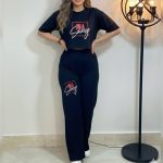 ست کراپ و شلوار چاپ IM (پک 6 عددی)