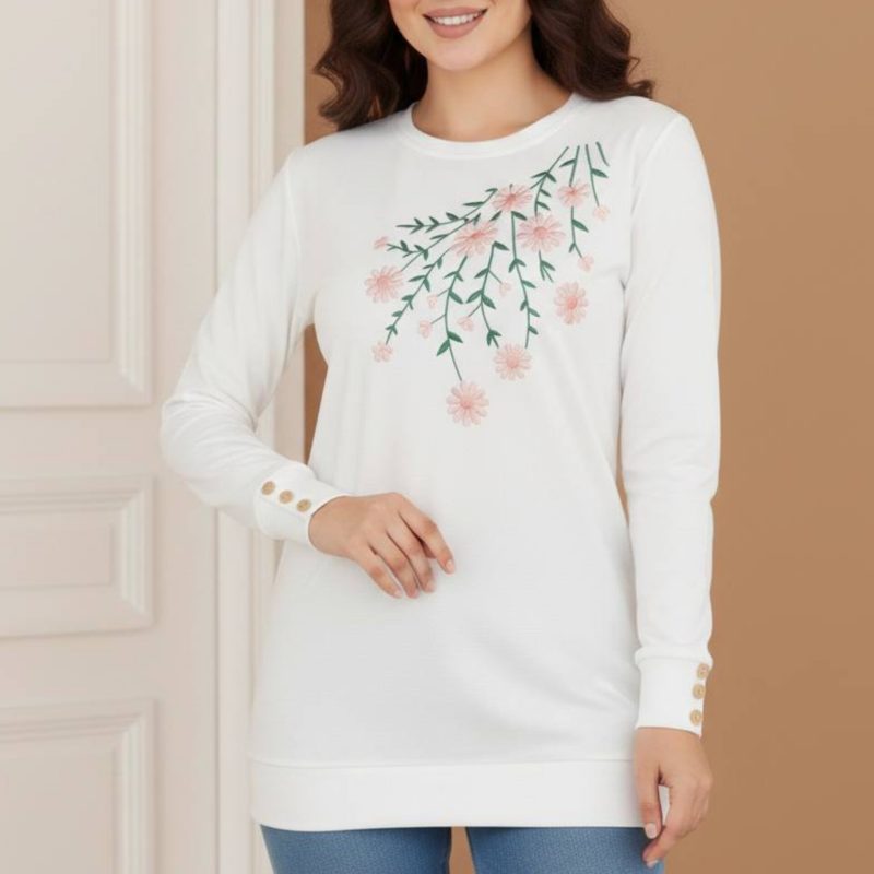 ️بلوز آستین بلند سینه گل (پک 7 عددی)