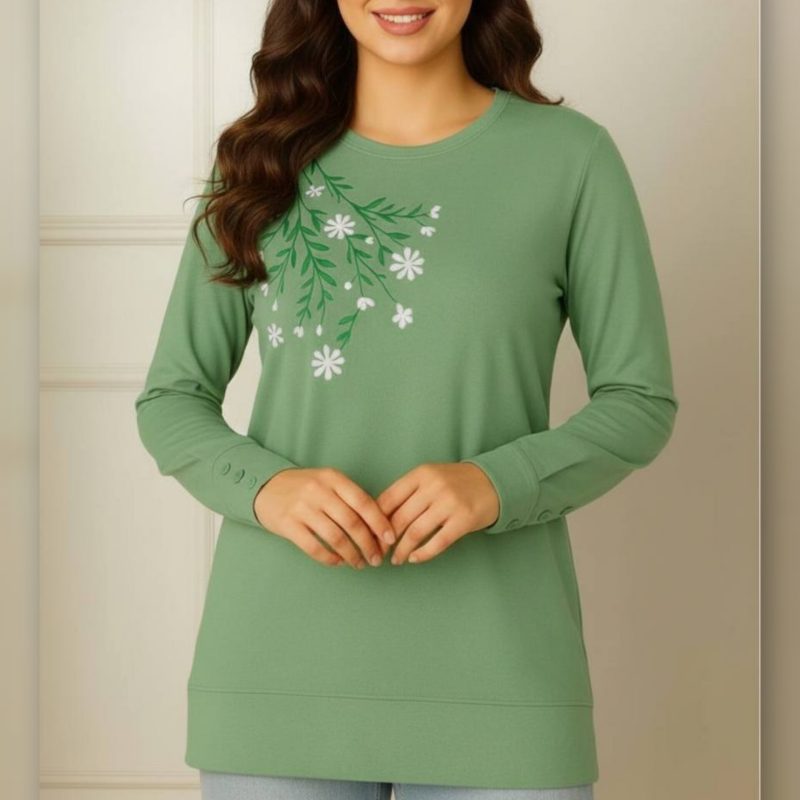 ️بلوز آستین بلند سینه گل (پک 7 عددی)