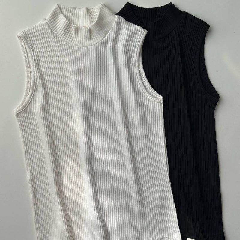 ️تاپ بیسیک یقه ۵ سانت (پک 5 عددی)