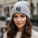 کلاه بافت گلدوزی رنگی (پک 6 عددی)