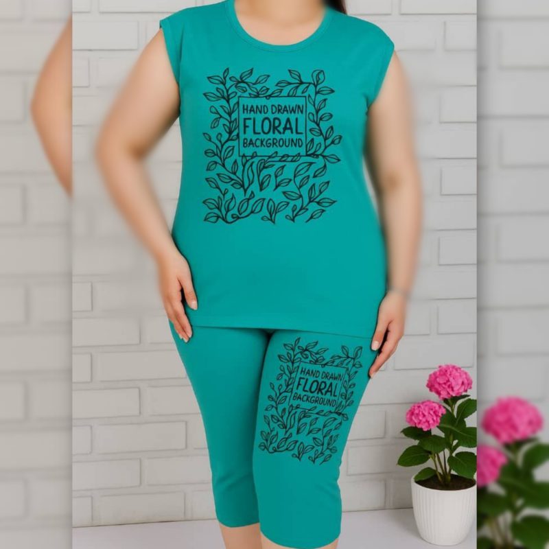 تاپ و شلوارک چاپ فلورال (پک 6 عددی)