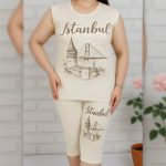 تاپ و شلوارک چاپ منظره (پک 6 عددی)