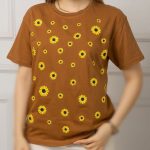تیشرت نیم آستین چاپ بابونه (پک 6 عددی)