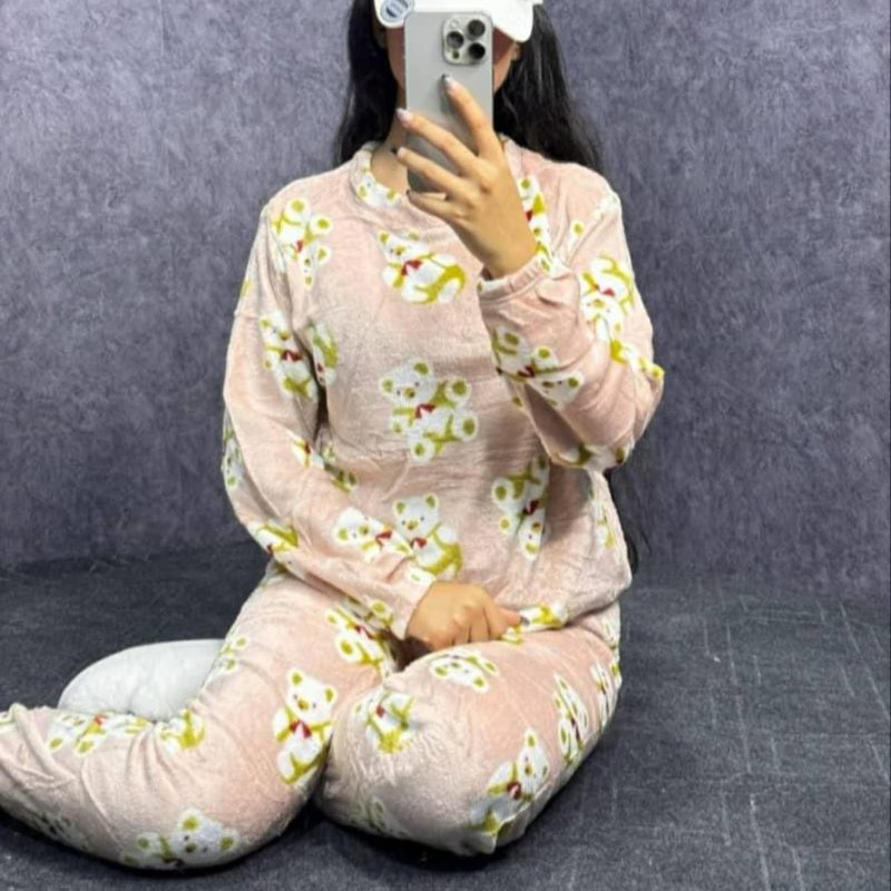 ️ست بلوز و شلوار تدی استیکری (پک 6 عددی)