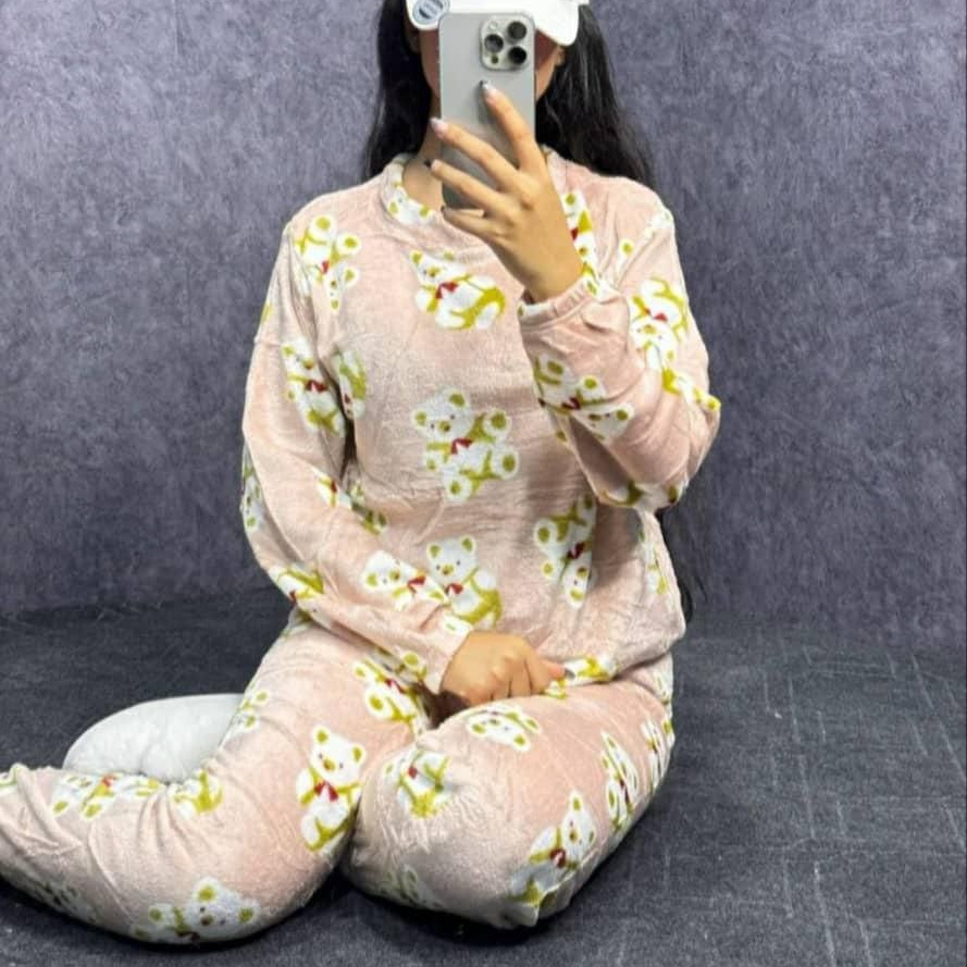 ️ست بلوز و شلوار تدی استیکری (پک 6 عددی)