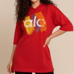 تیشرت باکسی کلاه دار چاپ alo (پک 6 عددی)