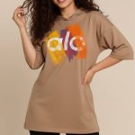 تیشرت باکسی کلاه دار چاپ alo (پک 6 عددی)