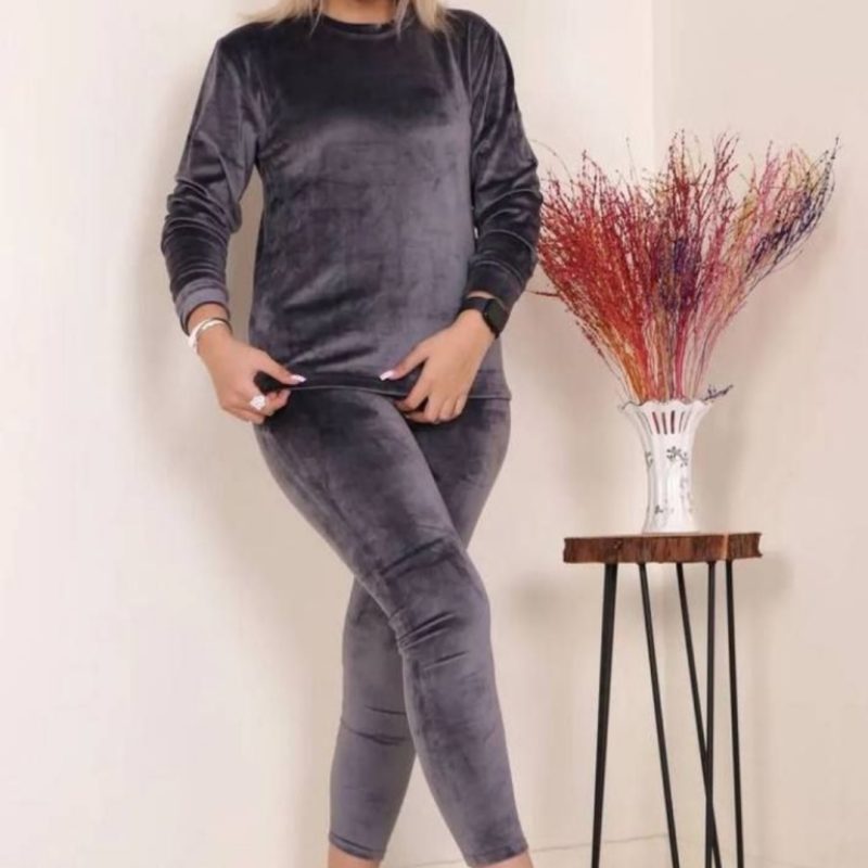 ست بلوز شلوار مخمل روباهی (پک 6 عددی)