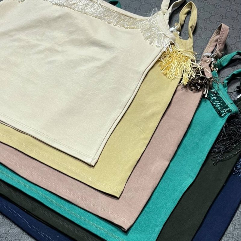 کراپ بند زنجیری جلو ریش رنگی (پک 4 عددی)