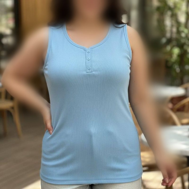 ️تاپ یقه هفت ۳ دکمه قواره دار (پک 6 عددی)