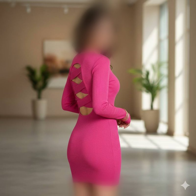 سارافون بلند فینگر دار پشت ضربدری (پک 6 عددی)