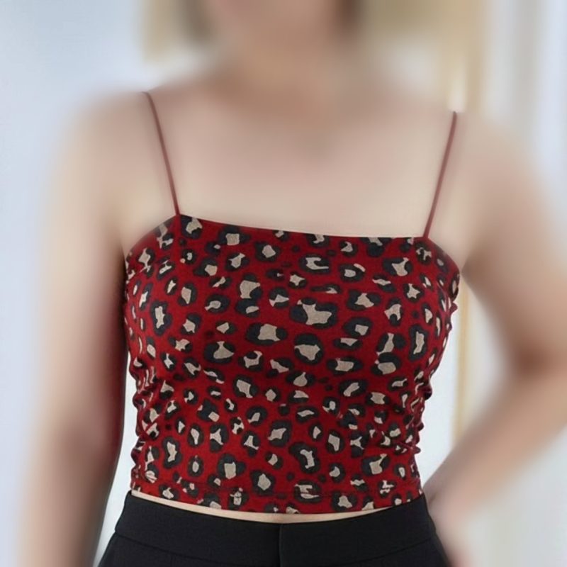 ️کراپ بند کفشی پلنگی (پک 6 عددی)