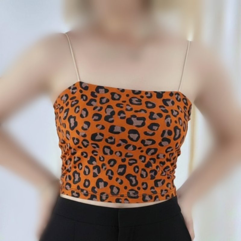 ️کراپ بند کفشی پلنگی (پک 6 عددی)