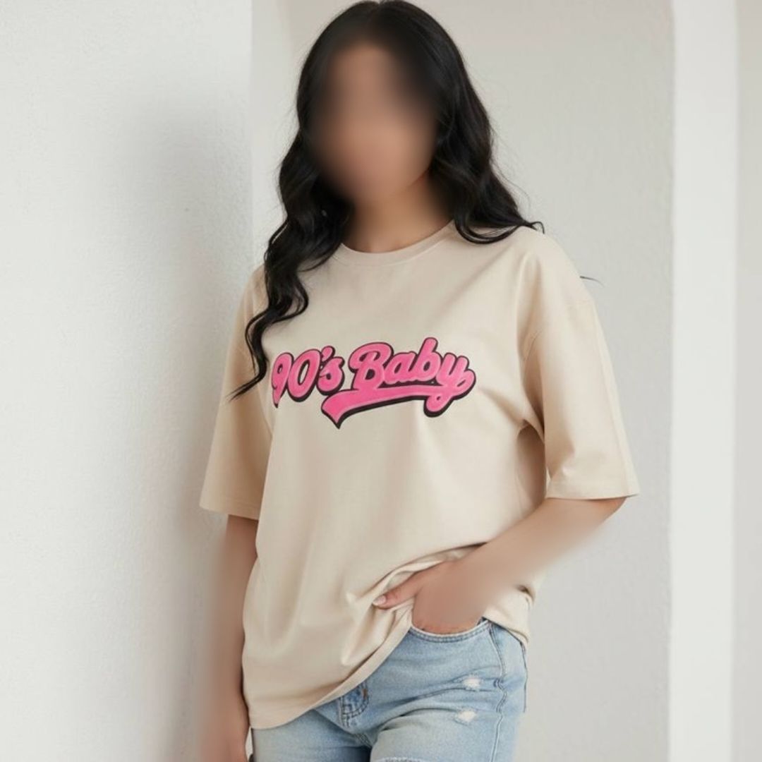 تونیک قواره دار چاپ 90s Baby ( پک 7 عددی)