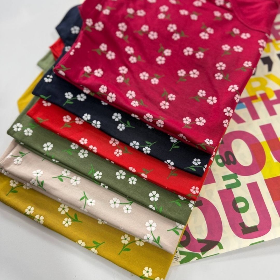 تیشرت استین سرخود بابونه (پک 6 عددی)