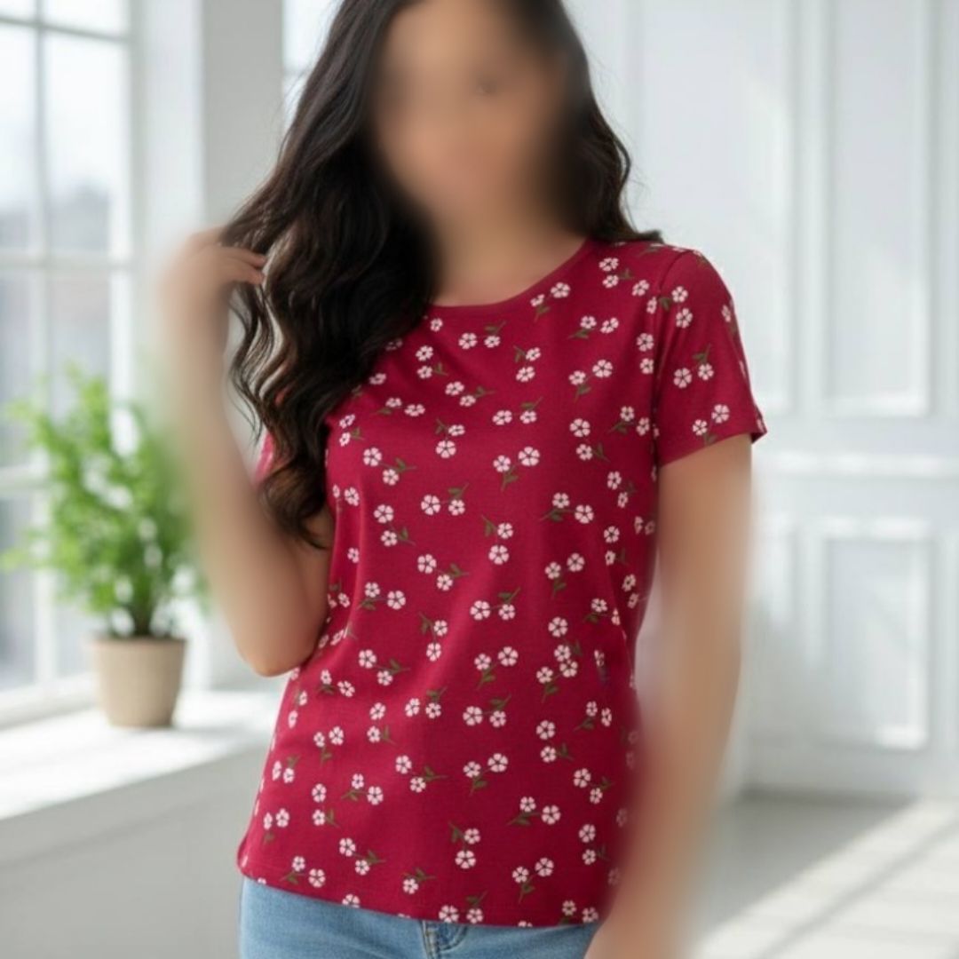 تیشرت استین سرخود بابونه (پک 6 عددی)