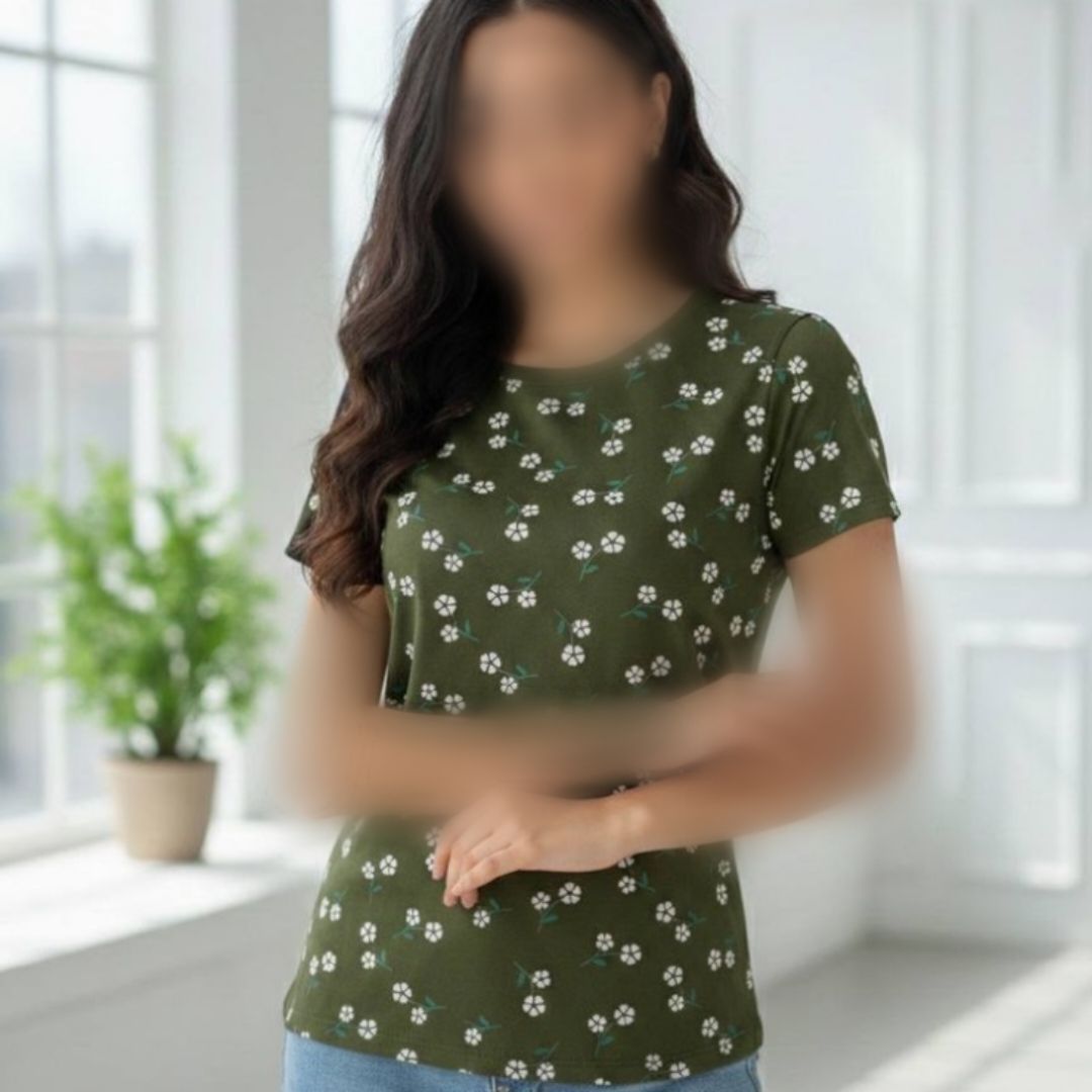 تیشرت استین سرخود بابونه (پک 6 عددی)