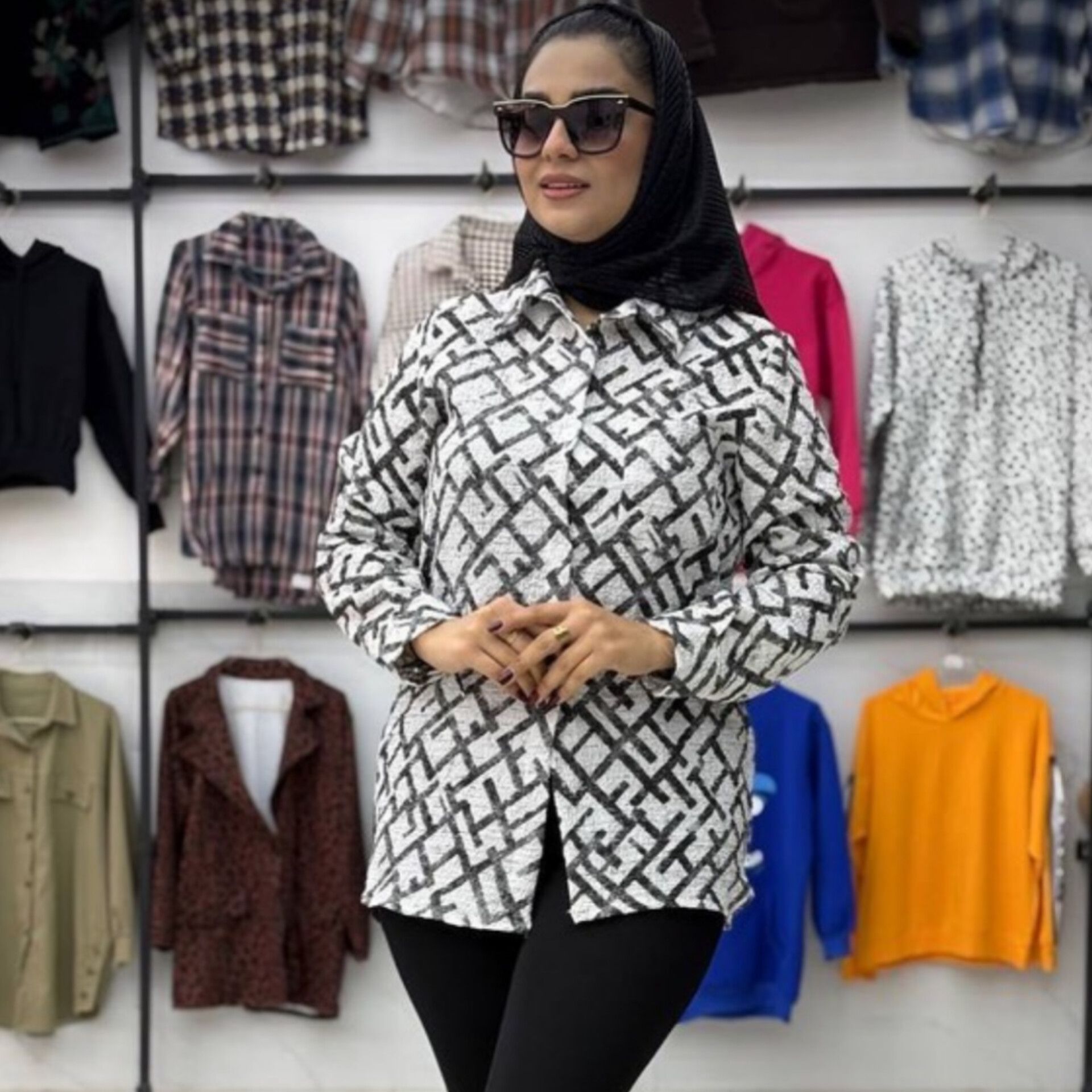 شومیز مانتویی تک جیب فندی (پک 4 عددی)