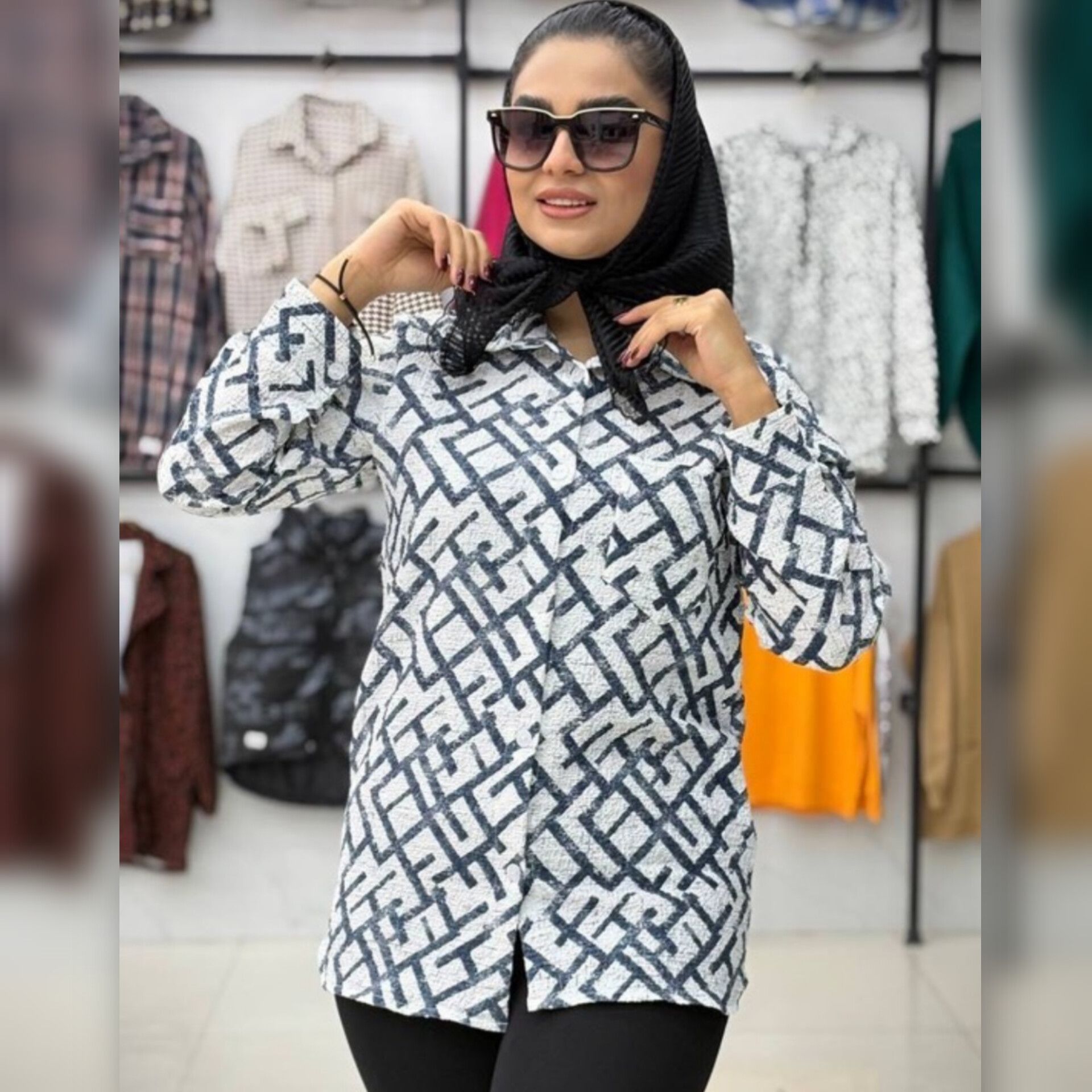 شومیز مانتویی تک جیب فندی (پک 4 عددی)