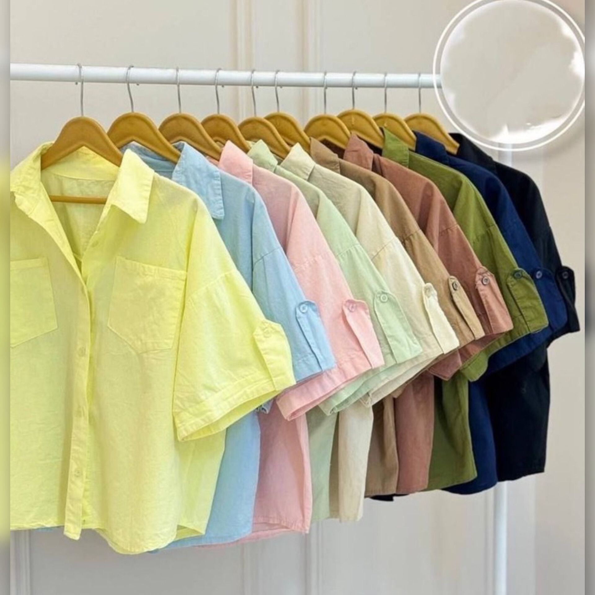 شومیز باکسی یقه مردانه (پک 6 عددی)