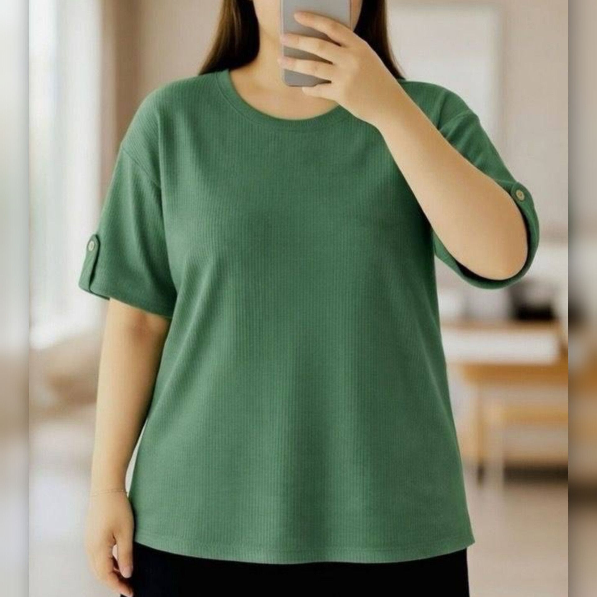 تیشرت نیم آستین سر استین دکمه ای (پک 6 عددی)