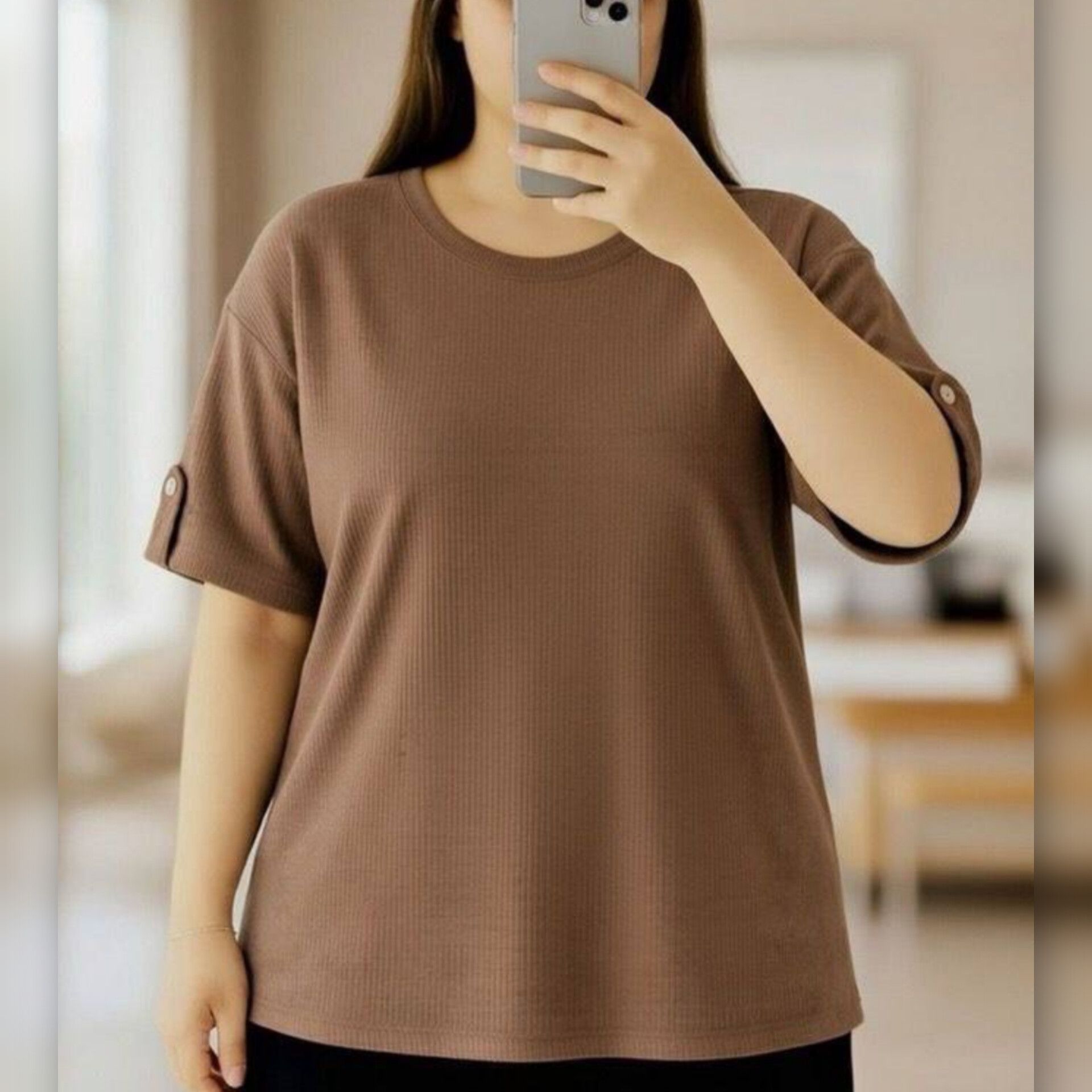 تیشرت نیم آستین سر استین دکمه ای (پک 6 عددی)