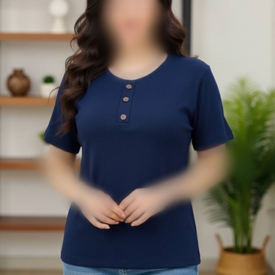 تیشرت نیم استین ۳ دکمه (پک 6 عددی)