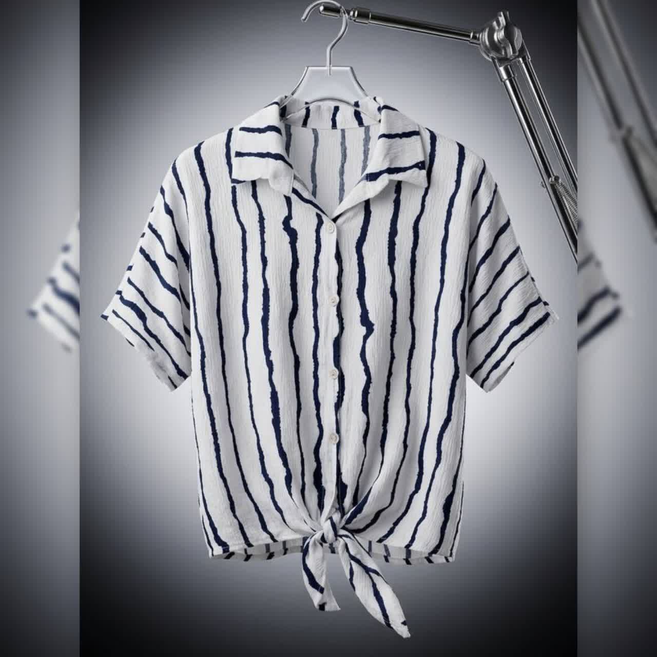 شومیز پایین گره ای دکمه دار پری (پک 5 عددی)