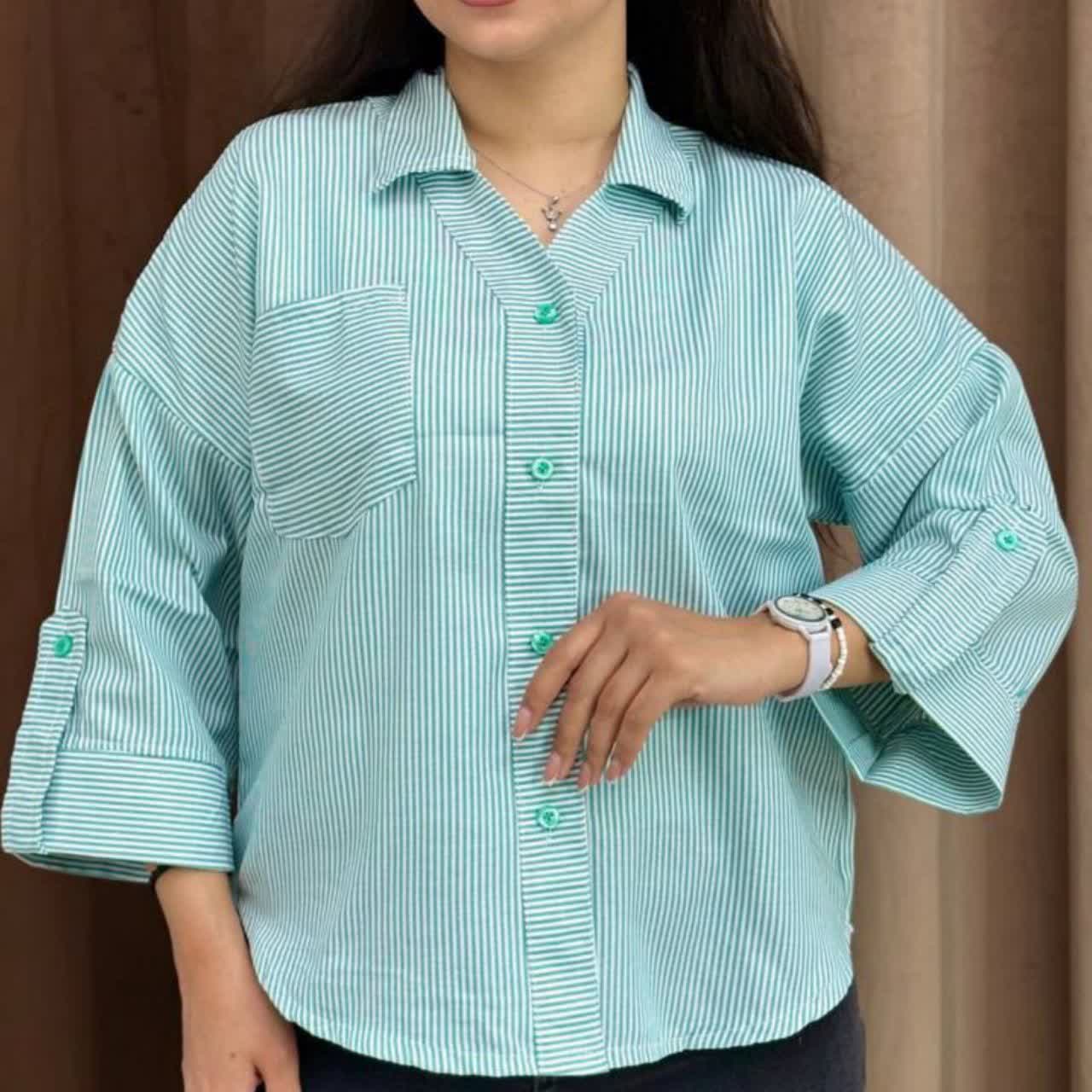 شومیز یقه هفت تک جیب(پک 5 عددی)
