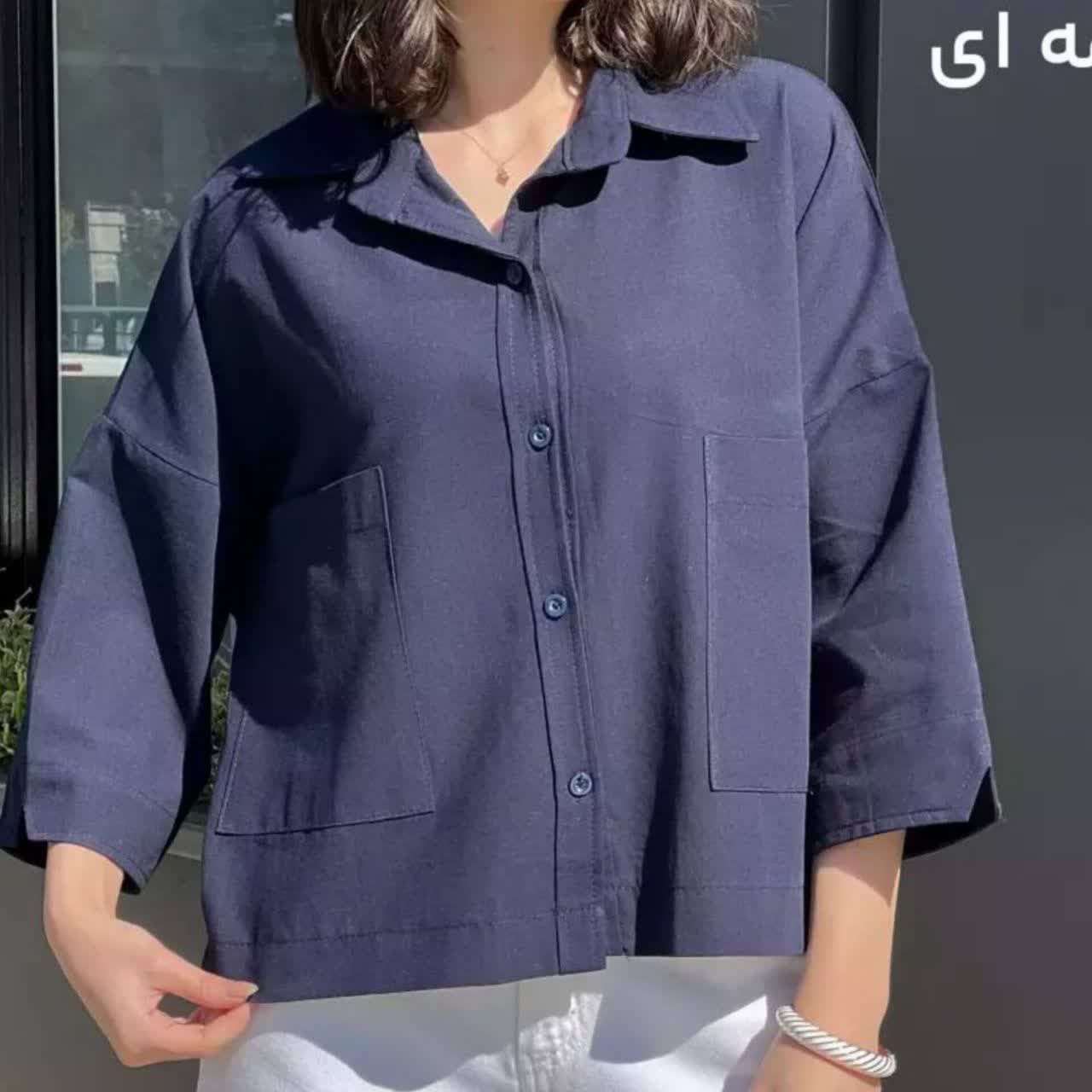 شومیز باکسی دوجیب (پک 3 عددی)