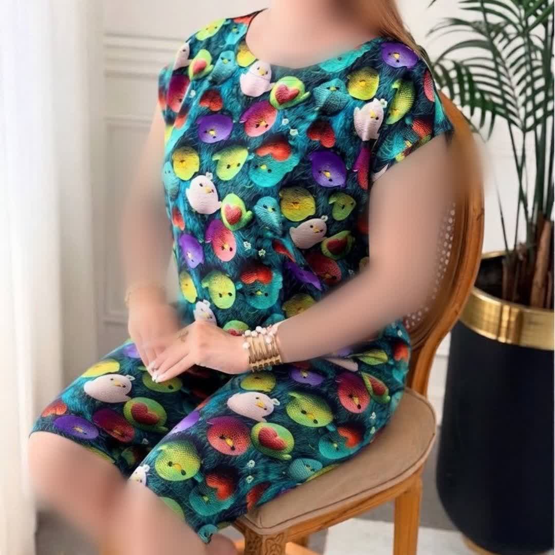 ست نیم استین و شلوارک نازنین (پک 3 عددی)